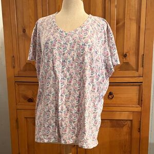 Chic Floral Short Sleeve Top in Pink